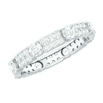 Rosec Jewels Lab Created Diamond Eternity Ring for Women - Wedding Anniversary Ring - EF-VS Grade, 925 Sterling Silver, US 4.00