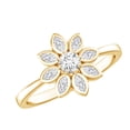 thumbnail image 1 of Rosec Jewels Lab Created Diamond Floral Ring (Ef-Vs Quality) - 8 Petal Flower Ring - Statement Cocktail Ring, 10K Yellow Gold, US 8.50, 1 of 4