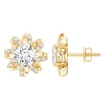 thumbnail image 1 of Rosec Jewels Lab Created Diamond Flower Earrings for Women (1.9 Carat, EF-VS Quality) - Anniversary Gift, 14K Yellow Gold, 1 of 6