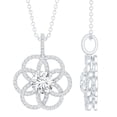 thumbnail image 1 of Rosec Jewels Lab Created Diamond Flower Pendant Necklace with Chain (EF-VS Quality), with Jewelry Box, 18K White Gold, 1 of 8