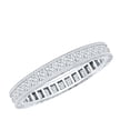 thumbnail image 1 of Rosec Jewels Lab Created Diamond Full Eternity Ring (Ef-Vs Quality) - Channel Set Wedding Band - with Jewelry Box, 925 Sterling Silver, US 4.00, 1 of 8