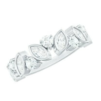 Rosec Jewels Lab Created Diamond Half Eternity Anniversary Ring for Women - Ready to Giift, 925 Sterling Silver, US 4.00