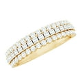 thumbnail image 1 of Rosec Jewels Lab Created Diamond Half Eternity Band Ring - 3 Row Anniversary Ring Unisex - Ef-Vs Quality, 14K Yellow Gold, US 9.00, 1 of 9