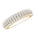 thumbnail image 1 of Rosec Jewels Lab Created Diamond Half Eternity Band Ring - 3 Row Anniversary Ring Unisex - Ef-Vs Quality, 14K Yellow Gold, US 9.00, 1 of 9