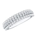 thumbnail image 1 of Rosec Jewels Lab Created Diamond Half Eternity Band Ring - 3 Row Anniversary Ring Unisex - Ef-Vs Quality, 925 Sterling Silver, US 4.00, 1 of 8