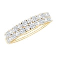 thumbnail image 1 of Rosec Jewels Lab Created Diamond Half Eternity Ring - 2 Row Wedding Band Ring (Ef-Vs Quality) - with Jewelry Box, 10K Yellow Gold, US 8.50, 1 of 9