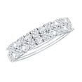 thumbnail image 1 of Rosec Jewels Lab Created Diamond Half Eternity Ring - 2 Row Wedding Band Ring (Ef-Vs Quality) - with Jewelry Box, 18K White Gold, US 4.00, 1 of 9