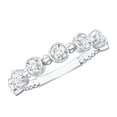 thumbnail image 1 of Rosec Jewels Lab Created Diamond Half Eternity Ring - EF-VS Quality Diamond 7 Stone Anniversary Ring - Ready to Gift, 10K White Gold, US 6.00, 1 of 8