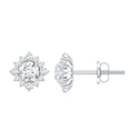 thumbnail image 1 of Rosec Jewels Lab Created Diamond Halo Earrings - Classic Diamond Studs with Screw Back (Ef-Vs Quality), 10K White Gold, 1 of 7