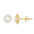 thumbnail image 1 of Rosec Jewels Lab Created Diamond Halo Earrings - Classic Diamond Studs with Screw Back (Ef-Vs Quality), 18K Yellow Gold, 1 of 7