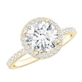thumbnail image 1 of Rosec Jewels Lab Created Diamond Halo Engagement Ring 3 Carat - IGI Certified - E-VS1 Quality - with Jewelry Box, 14K Yellow Gold, US 10.00, 1 of 8