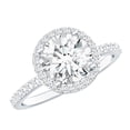 thumbnail image 1 of Rosec Jewels Lab Created Diamond Halo Engagement Ring 3 Carat - IGI Certified - E-VS1 Quality - with Jewelry Box, 18K White Gold, US 6.50, 1 of 8