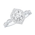 thumbnail image 1 of Rosec Jewels Lab Created Diamond Halo Engagement Ring for Women - Vintage Inspired Ring - EF-VS Grade, 18K White Gold, US 9.00, 1 of 9