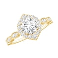 thumbnail image 1 of Rosec Jewels Lab Created Diamond Halo Engagement Ring for Women - Vintage Inspired Ring - EF-VS Grade, 18K Yellow Gold, US 8.00, 1 of 9