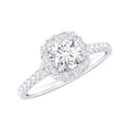 thumbnail image 1 of Rosec Jewels Lab Created Diamond Halo Engagement Ring with Side Stones - EF-VS Quality Certified - with Jewelry Box, 925 Sterling Silver, US 5.00, 1 of 9