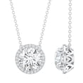 thumbnail image 1 of Rosec Jewels Lab Created Diamond Halo Necklace for Women - IGI Certified - 5 Carat - E-VS1 Quality - Ready to Gift, 18K White Gold, 1 of 6