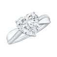 thumbnail image 1 of Rosec Jewels Lab Created Diamond Heart Engagement Ring 2 Carat - Ef-Vs Quality - with Jewelry Box, 14K White Gold, US 12.00, 1 of 8