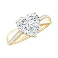 thumbnail image 1 of Rosec Jewels Lab Created Diamond Heart Engagement Ring 2 Carat - 8 mm - Ef-Vs Quality - with Jewelry Box, 18K Yellow Gold, US 3.00, 1 of 8