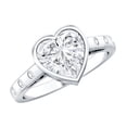 thumbnail image 1 of Rosec Jewels Lab Created Diamond Heart Engagement Ring 2 Carat - Bezel Set Diamond Ring (8mm, Ef-Vs Quality), 925 Sterling Silver, US 10.50, 1 of 5