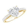 thumbnail image 1 of Rosec Jewels Lab Created Diamond Heart Engagement Ring with Side Stones (2 Ct, 8 mm, Ef-Vs Quality), 14K Yellow Gold, US 9.50, 1 of 8