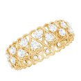 thumbnail image 1 of Rosec Jewels Lab Created Diamond Heart Eternity Ring - Wedding Anniversary Band Ring - EF-VS Grade, 14K Yellow Gold, US 5.50, 1 of 9