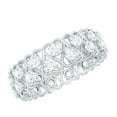 thumbnail image 1 of Rosec Jewels Lab Created Diamond Heart Eternity Ring - Wedding Anniversary Band Ring - EF-VS Grade, 925 Sterling Silver, US 3.00, 1 of 9