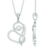 Rosec Jewels Lab Created Diamond Heart Necklace with Infinity (Ef-Vs Quality) - Love Pendant Necklace for Valentines Day, 925 Sterling Silver