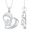 thumbnail image 1 of Rosec Jewels Lab Grown Diamond Heart Pendant with Chain - Double Heart Necklace for Women - Ready to Gift for Valentines Day, 18K White Gold, 1 of 6