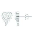 thumbnail image 1 of Rosec Jewels Lab Created Diamond Heart Stud Earrings with Screw Back - 5 mm - EF-VS Quality Certified, 925 Sterling Silver, 1 of 8