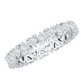 thumbnail image 1 of Rosec Jewels Lab Created Diamond Heart Wedding Band for Women - EF-VS Quality Diamond Eternity Band - With Jewelry Box, 925 Sterling Silver, US 4.00, 1 of 9