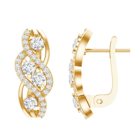 Rosec Jewels Lab Created Diamond Infinity Earrings - Diamond Stud Earrings - EF-VS Quality, 14K Yellow Gold