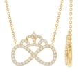 thumbnail image 1 of Rosec Jewels Lab Created Diamond Infinity Necklace - EF-VS Grade Diamond Crown Necklace - Ready to Gift, 18K Yellow Gold, 1 of 6