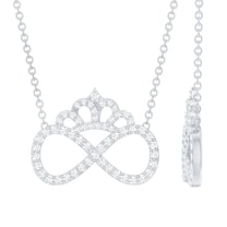 Rosec Jewels Lab Created Diamond Infinity Necklace - EF-VS Grade Diamond Crown Necklace - Ready to Gift, 925 Sterling Silver