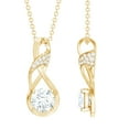 thumbnail image 1 of Rosec Jewels Lab Created Diamond Infinity Necklace with Chain - Knot Necklace - EF-VS Quality - Ready to Gift, 10K Yellow Gold, 1 of 8