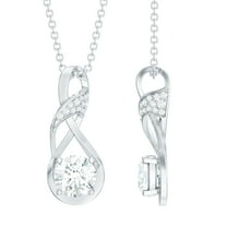 Rosec Jewels Lab Created Diamond Infinity Necklace with Chain - Knot Necklace - EF-VS Quality - Ready to Gift, 925 Sterling Silver