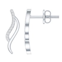 Rosec Jewels Lab Created Diamond Leaf Earrings for Women - Diamond Stud Earrings - EF-VS Quality Certified - Ready to Gift, 925 Sterling Silver