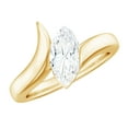 thumbnail image 1 of Rosec Jewels Lab Created Diamond Marquise Engagement Ring 1 Ct (Ef-Vs Quality, 5X10 mm) - Solitaire Bypass Ring, 10K Yellow Gold, US 10.50, 1 of 7