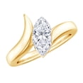 thumbnail image 1 of Rosec Jewels Lab Created Diamond Marquise Engagement Ring 1 Ct (Ef-Vs Quality, 5X10 mm) - Solitaire Bypass Ring, 18K Yellow Gold, US 13.00, 1 of 7