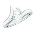 thumbnail image 1 of Rosec Jewels Lab Created Diamond Marquise Engagement Ring 1 Ct (Ef-Vs Quality, 5X10 mm) - Solitaire Bypass Ring, 925 Sterling Silver, US 4.00, 1 of 7
