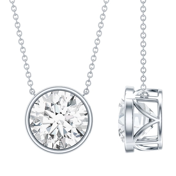 Rosec Jewels Lab Created Diamond Necklace for Women (4 Carat, E-VS1 Quality) - IGI Certified - Ready to Gift with Jewelry Box, 925 Sterling Silver