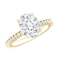 thumbnail image 1 of Rosec Jewels Lab Created Diamond Oval Engagement Ring 2 Carat - 7X9 mm - Solitaire Ring - EF-VS Grade, 14K Yellow Gold, US 6.50, 1 of 7