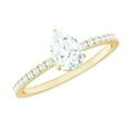 thumbnail image 1 of Rosec Jewels Lab Created Diamond Pear Shape Engagement Ring with Side Stones - Ef-Vs Quality Diamond Teardrop Ring (5x7 mm), 14K Yellow Gold, US 11.50, 1 of 9