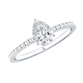thumbnail image 1 of Rosec Jewels Lab Created Diamond Pear Shape Engagement Ring with Side Stones - Ef-Vs Quality Diamond Teardrop Ring (5x7 mm), 14K White Gold, US 10.00, 1 of 9