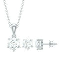 thumbnail image 1 of Rosec Jewels Lab Created Diamond Pendant and Earrings Set - EF-VS Quality - Ready to Gift, 925 Sterling Silver, 1 of 8