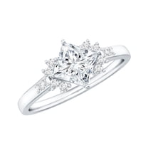 Rosec Jewels Lab Created Diamond Promise Engagement Ring - EF-VS Quality Certified, 925 Sterling Silver, US 4.00