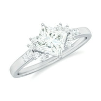 Rosec Jewels Lab Created Diamond Promise Engagement Ring - EF-VS Quality Certified, 925 Sterling Silver, US 4.00
