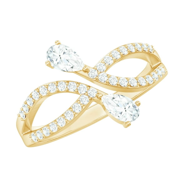 Rosec Jewels Lab Created Diamond Promise Infinity Ring - Minimalist Ring - EF-VS Quality, 10K Yellow Gold, US 5.00