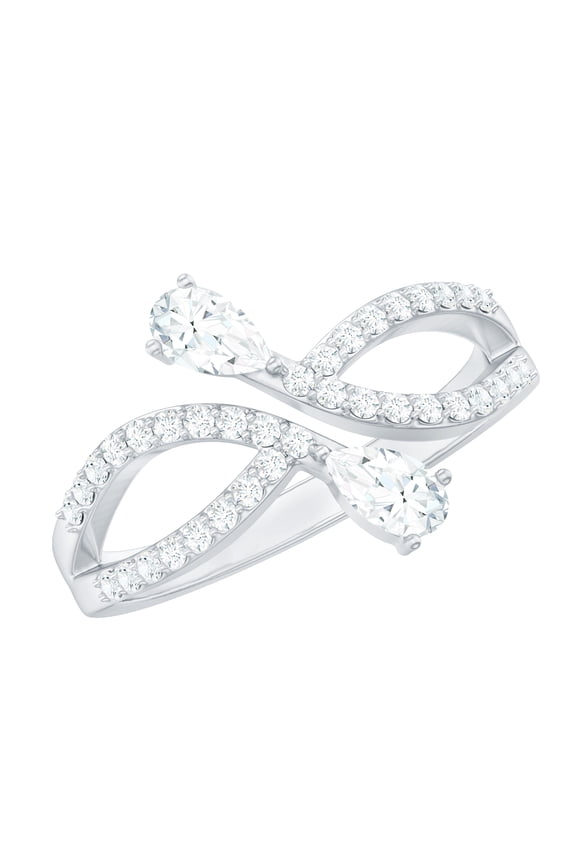 Lab Created Diamond Promise Infinity Ring - Minimalist Ring - EF-VS Quality, 14K White Gold, US 7.00