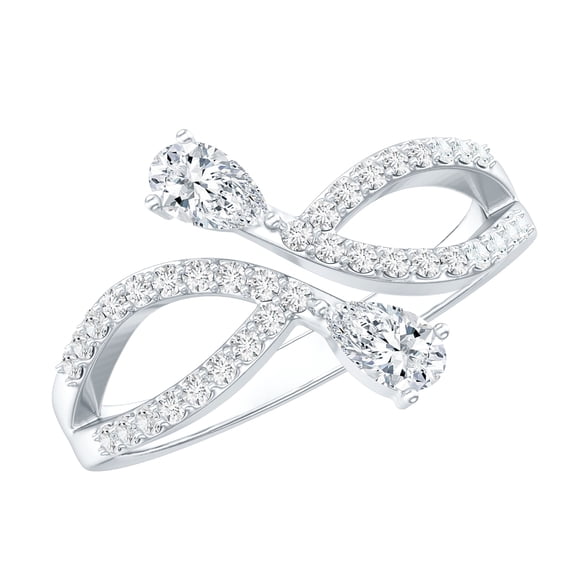 Rosec Jewels Lab Created Diamond Promise Infinity Ring - Minimalist Ring - EF-VS Quality, 18K White Gold, US 10.50