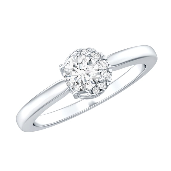 Rosec Jewels - Lab Created Diamond Promise Ring (EF-VS Grade) - Ready to Gift for Valentines Day, 925 Sterling Silver, US 4.00